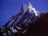 105 Machupuchare From Modi Khola Valley Machupuchare stood as a sentinel at the head of the Modi Khola valley.